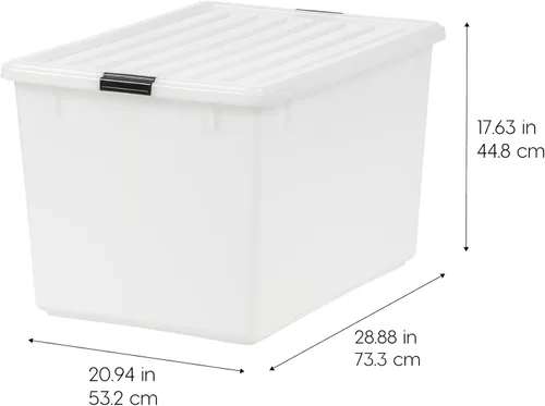 Miniatura 2 de IRIS caja de almacenamiento tipo balde de 132 cuartos de galón Transparente