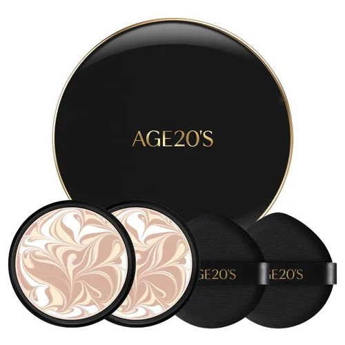 Miniatura 19 de [Tamaño mini] AGE20'S Signature Essence Pact 13C Base de cojín coreana vegana Paquete de 1 Base crema, acabado húmedo y brillante, cobertura