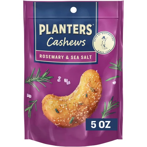 PLANTERS Almendras de Cashew con Romero y Sal Marina - Paquetes de Snack de Mezcla de Frutos Secos - Snack con Romero y Sal Marina, Mezcla de Frutos