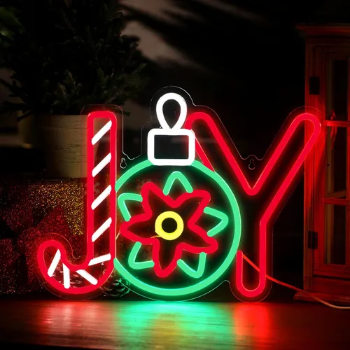 Miniatura 12 de Xuhal Letreros de Neón de Feliz Navidad Letreros de Neón de Acrílico Luz de Neón Blanca de Feliz Navidad Luz LED Alimentada por USB Letrero LED