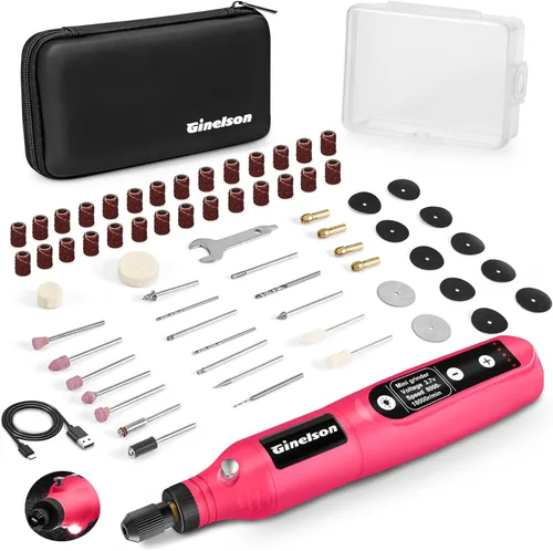 Miniatura 8 de Herramienta giratoria inalámbrica, kit de mini herramientas rotativas de 5 velocidades variables con 70 accesorios, 3.7 V tipo C herramienta