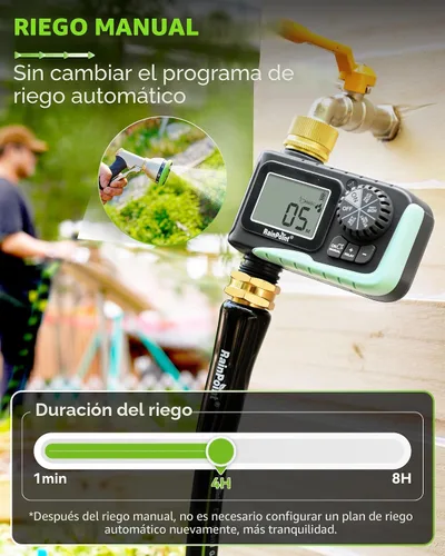 Miniatura 3 de Temporizador de aspersor RAINPOINT con pivote de latón, temporizador de agua programable para manguera de jardín con retardo por lluvia/riego