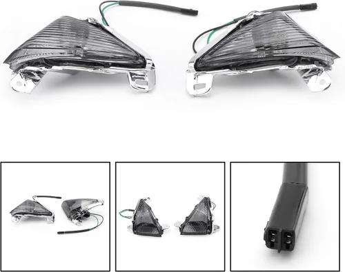 Miniatura 4 de Señales de giro delanteras para lente para Kawasaki ZX14R 2006-2010, ZX10R 2006-2007, ZX636/ZX6R 2005-2010, Ninja 650F 2006-2008, Concours 2008-2010