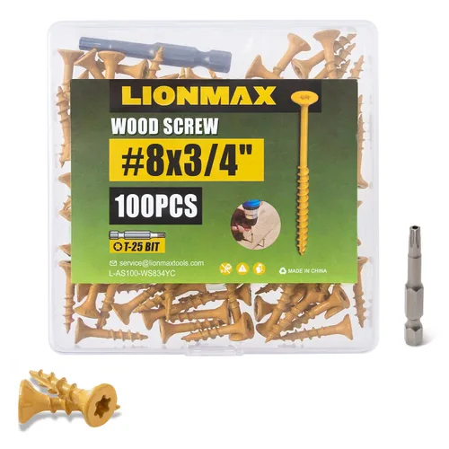 Miniatura 41 de LIONMAX Tornillos para Terraza de 1-5/8 Pulgadas, Tornillos para Madera #8 x 1-5/8", 300 PCS, Resistentes al Óxido, Recubiertos con Epoxi Exterior
