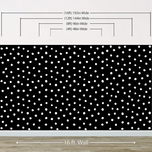 Miniatura 5 de Circle Polka Dots Pattern Peel and Stick Wallpaper Removable Wall Mural #6206 (108in Tall X 48in Wide, White Polka Dots)