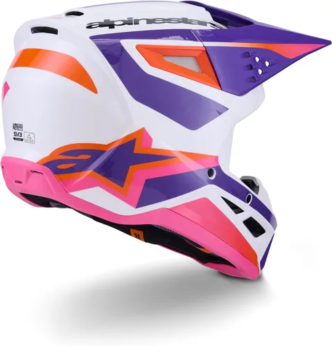 Miniatura 4 de Alpinestars SM3 Heat Helmet ECE06/DOT Blanco/Púrpura/Rosa Brillante