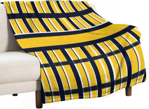 Miniatura 38 de Manta de rayas náuticas amarillas y azul marino, moderna, ultrasuave, manta de microfibra para sofá, cama para niños y adultos, 30 x 40 pulgadas