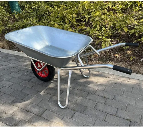Etlegor Carretilla agrícola, Carretilla galvanizada 2 neumáticos Carretilla volquete perfecto para transportar arena, suciedad, residuos de jardín,