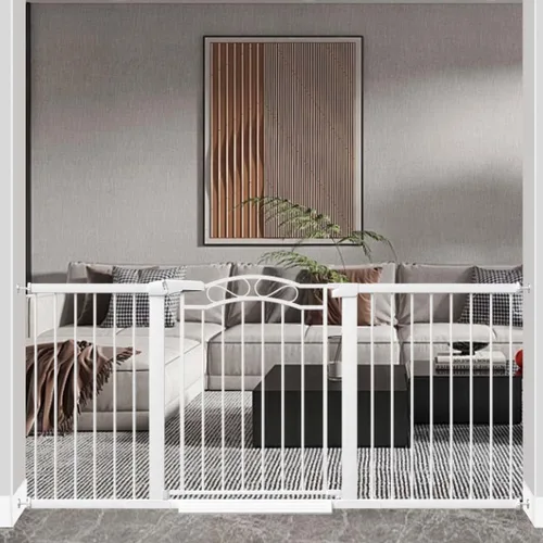 Miniatura 16 de Fairy Baby Puerta de bebé extra ancha de 29.5 a 40.5 pulgadas, puerta de seguridad infantil de metal para niños o mascotas, puertas largas