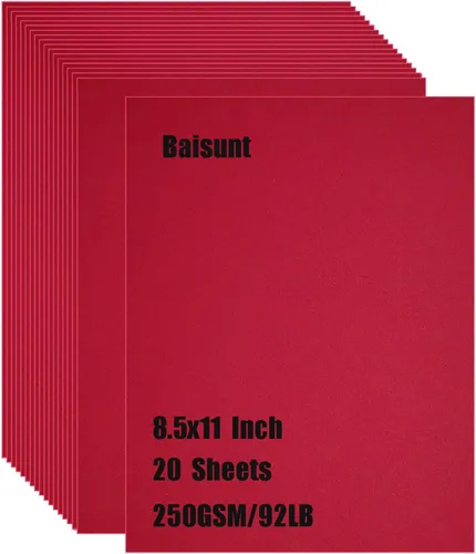 Miniatura 15 de Baisunt 20 hojas de cartulina negra de 250 g/m²/92 lb, papel grueso en blanco para proyectos de arte DIY, álbum de recortes, elaboración de tarjetas