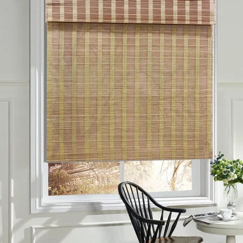 Miniatura 19 de Cortinas romanas de madera para ventana, cortinas de bambú opacas forradas, fácil instalación para el hogar y el jardín, patrón 1