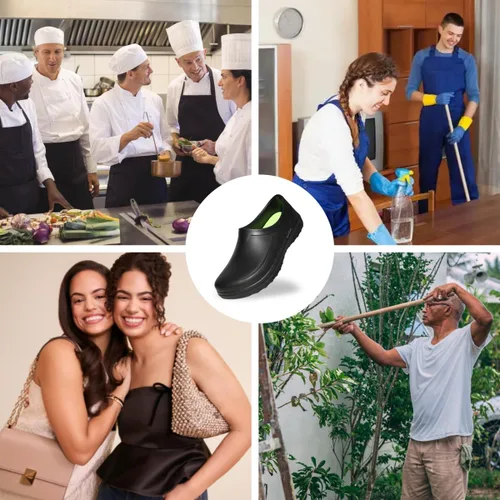 Miniatura 6 de Zapatos de chef para hombres y mujeres, antisalpicaduras de aceite, antideslizantes, impermeables, para jardín, cocinas, enfermería, trabajo