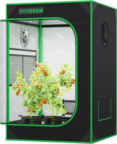 Miniatura 11 de VIVOSUN - Tienda de cultivo S326 de mylar superreflectante, ventana de observación, base con bandeja, 36 in x 20 in x 63 in para cultivo hidropónico