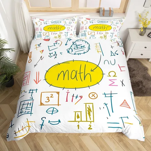 Miniatura 19 de Erosebridal Juego de ropa de cama con temática científica tamaño individual para niños y niñas, adolescentes, regalos de regreso a clases, funda