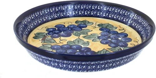 Miniatura 14 de Plato para pastel de tulipán azul de cerámica polaca de rosa azul