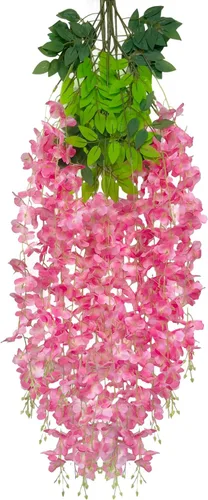 Miniatura 47 de Paquete de 12 guirnaldas de flores colgantes de glicina blanca, enredaderas de flores artificiales de 3.77 pies, glicinia falsa, guirnalda colgante