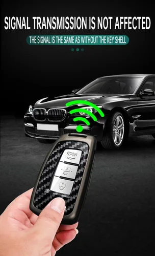Miniatura 8 de ontto Funda de llavero para Nissan Flip Key Remote Metal con llavero apto para Nissan Rogue, Negro