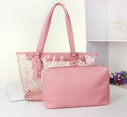 Miniatura 2 de FTSUCQ - Bolso de mano transparente para mujer diseño de lunares