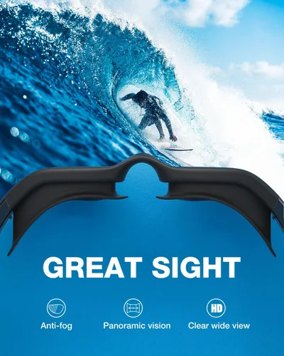 Miniatura 5 de ZIONOR Gafas de natación, 2 paquetes de gafas de natación polarizadas G1 para adultos, hombres y mujeres Polarizado azul y negro rojo