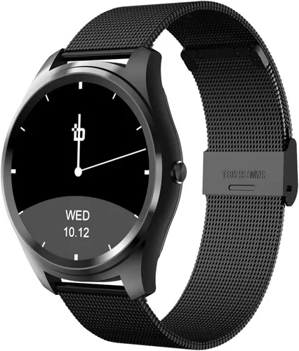 Bean Information Technology Fusion - Reloj inteligente para Apple y Android, color negro con correa de acero inoxidable