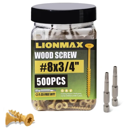 Miniatura 35 de LIONMAX Tornillos para Terraza de 1-5/8 Pulgadas, Tornillos para Madera #8 x 1-5/8", 300 PCS, Resistentes al Óxido, Recubiertos con Epoxi Exterior