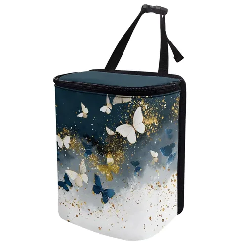 Miniatura 36 de Basurero para automóvil con tapa, bolsa de basura para colgar del automóvil, a prueba de fugas, portátil, papelera, sedán, accesorios