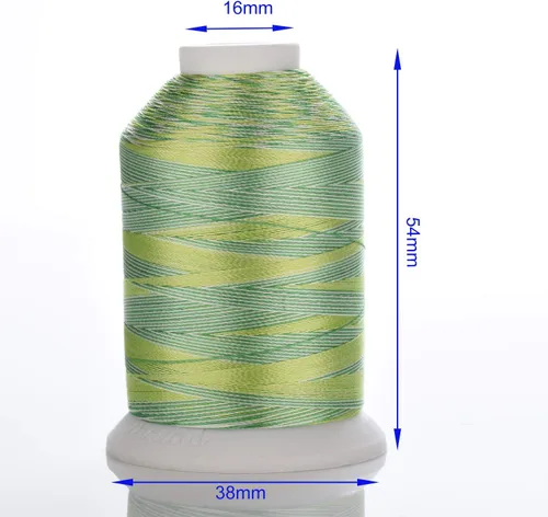 Miniatura 2 de Simthread s 12 hilo de la máquina del bordado del poliéster del color abigarrado para la mayoría de las máquinas caseras del bordado 1100 yardas