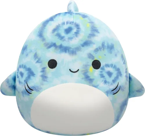 Squishmallows Tiburón tigre original de 8 pulgadas de Luther Blue Tie-Dye - Peluche oficial de Jazwares