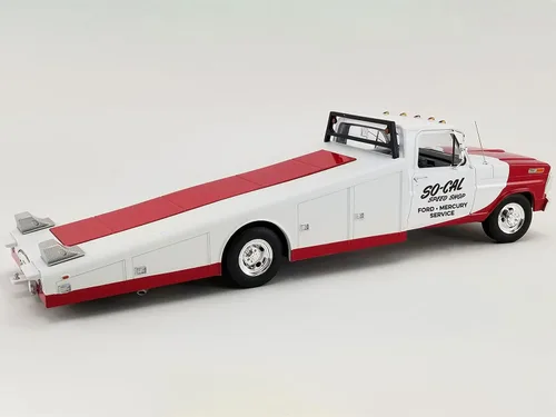 Miniatura 5 de 1970 F-350 Camión Rampa Rojo y Blanco So-Cal Speed Shop Edición limitada a 976 piezas en todo el mundo 1/18 Modelo de coche fundido a troquel por