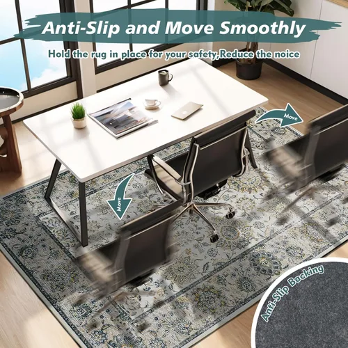 Miniatura 7 de Tapete para silla de oficina para suelo de madera dura, tapete para silla de computadora, alfombra de oficina para sillas rodantes, tapete