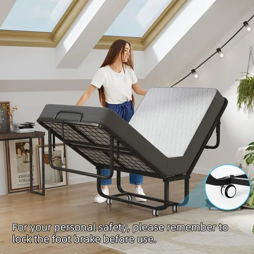 Miniatura 7 de VERMESS Cama plegable con colchón de espuma viscoelástica de 5 pulgadas, cama plegable de 75 x 32 pulgadas con marco de metal resistente sobre