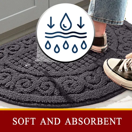 Miniatura 4 de Alfombras grises de cocina para suelo, 2 piezas de 18"×30", antideslizante, lavable, alfombra de cocina, alfombra de pie absorbente, alfombra