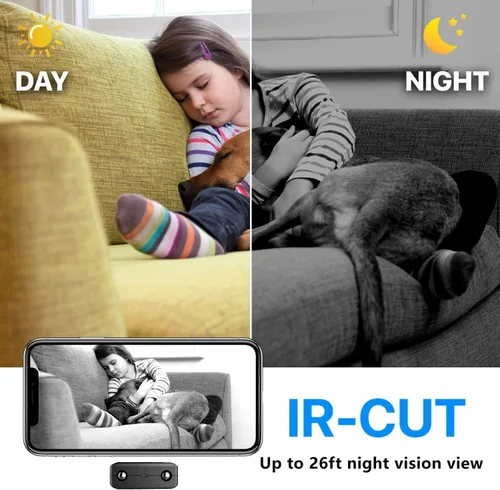 Miniatura 4 de Cámara Wi-Fi 1080P HD Smart Home Cámaras Mini Cámaras Cam con sensor de movimiento Visión nocturna Control de aplicación Control de teléfono celular