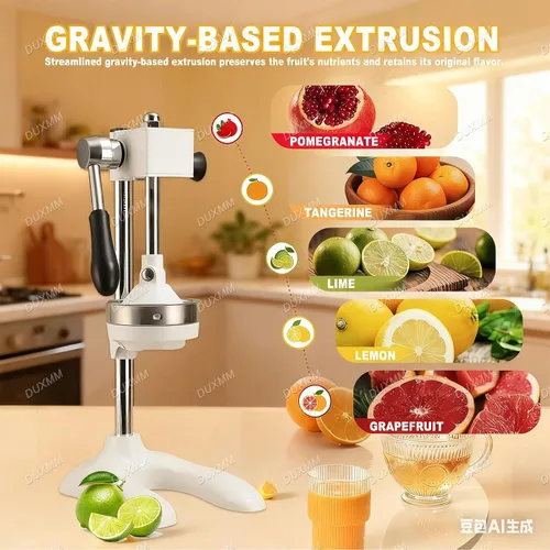 Miniatura 8 de Exprimidor de naranja de hierro fundido de cocina, máquina exprimidora de prensa manual, con base en forma de U manual, placa de presión grande
