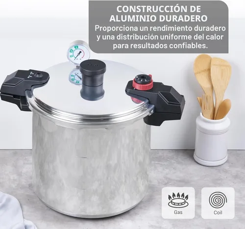 Miniatura 8 de T-fal Olla de Presión de Aluminio para Enlatado, 20.8 litros, 3 Configuraciones de PSI, Utensilios de Cocina, Ollas y Sartenes, Gran Capacidad