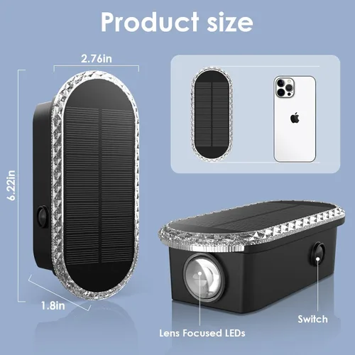 Miniatura 5 de LIANGLOME Paquete de 8 luces solares para valla al aire libre, luz solar para exteriores, luz blanca cálida y luces RGB para patio trasero, patio