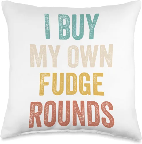 I Buy My Own Fudge Rounds Vintage Funny Tee I Buy My Own Fudge Rounds - Almohada divertida vintage, 16 x 16 pulgadas, multicolor