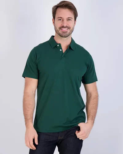 Miniatura 17 de Real Essentials Paquete de 3: Polo de manga corta de algodón para hombre, de secado rápido, transpirable, (disponible en tallas grandes y altas)