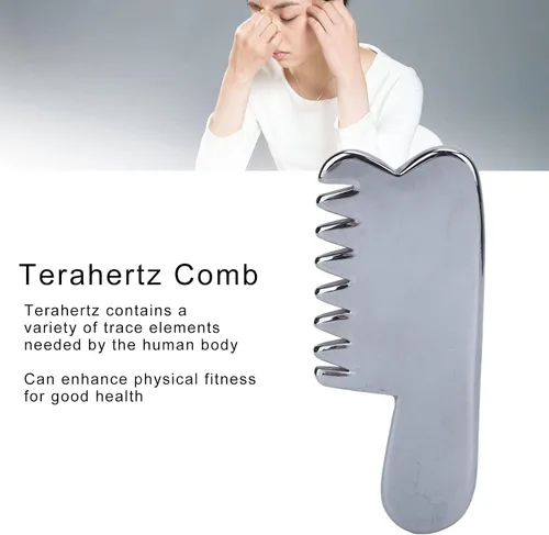 Miniatura 3 de Peine de Terahercios, Gua Sha Terahertz Peine, Masaje Peine Terahercios, Peine de Piedra Terahercios para SPA Acupuntura, Peine de peluquería
