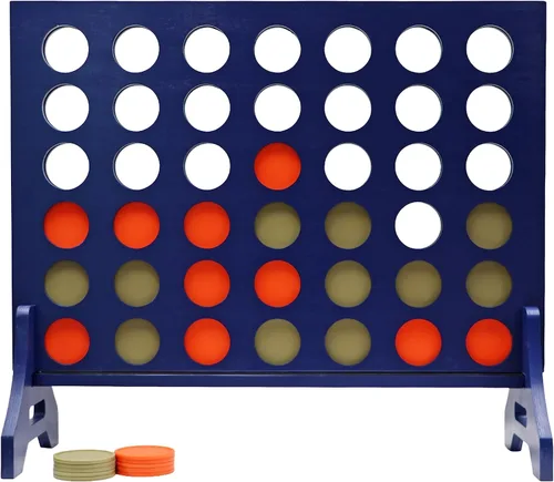 Miniatura 83 de Tailgating Pros Cuatro en una fila gigante azul marino premium con funda de transporte – Juego de patio al aire libre de gran tamaño – ¡Muchos