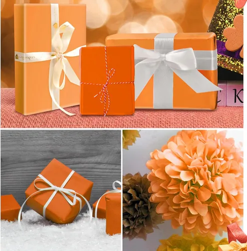 Miniatura 6 de 30 hojas de papel de seda naranja para embalaje, bolsas de regalo, decoración, papel de regalo a granel para bodas, cumpleaños, proyectos DIY