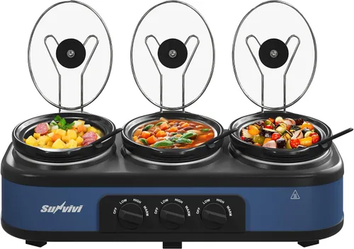 Miniatura 16 de Olla de cocción lenta programable 12 en 1 de 8 cuartos, multicocina calentador de alimentos con temporizador digital, control de temperatura, olla