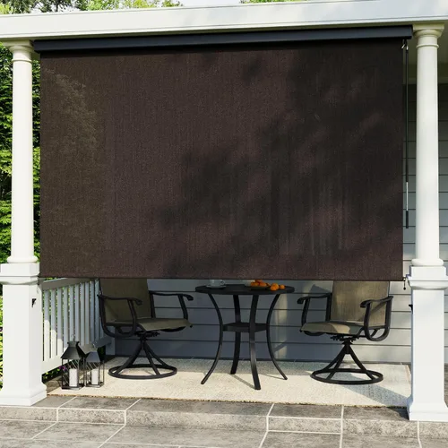 Miniatura 9 de VICLLAX - Persiana enrollable de alta calidad para exteriores, persianas sin cordón para patio con cenefa de aluminio y protección solar del 95%
