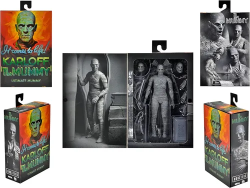 Miniatura 2 de NECA Universal Monsters Mummy 7IN Ultimate AF Negro y Blanco VER