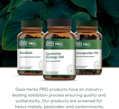 Miniatura 6 de Gaia Herbs PRO Quercetin Synergy 500 - Suplemento de apoyo del sistema inmunológico* - Salud celular con bromelina y cúrcuma - 100 cápsulas
