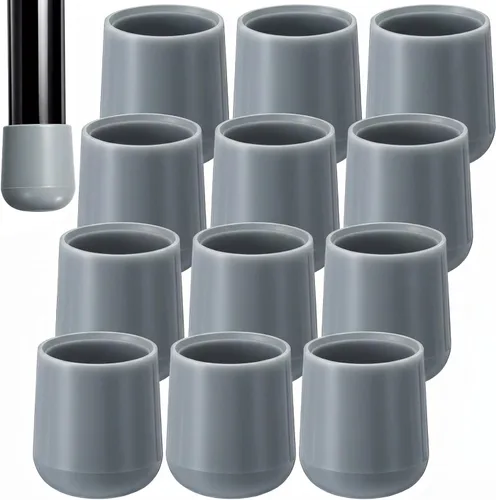 Miniatura 22 de Jetec 12 Pcs 1 Inch Folding Chair Leg Caps Heavy-Duty Plastic Chair End Caps Non-marring Furniture Glides Round Hardwood Floor Protectors (Brown,1in)