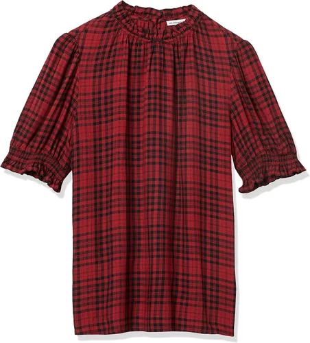Miniatura 5 de Tienda Essentials Camisa de sarga fluida para mujer con detalle de bata de manga corta