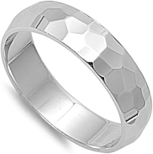 Miniatura 2 de Elige tu ancho anillo de plata fina con corte de diamante.