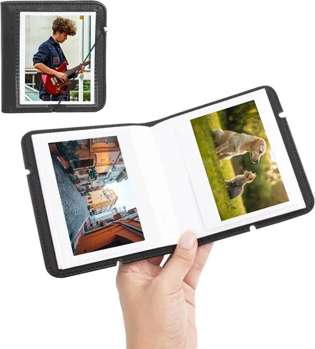 Miniatura 11 de Álbum de fotos pequeño para cámara instantánea Instax WIDE 400/WIDE EVO, 28 bolsillos, álbum de fotos de cuero retro para Instax Wide 300/200/Pola