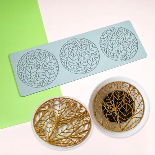 Miniatura 9 de TUKE Molde de silicona para anillos de Tuile para hojas, moldes de silicona para fondant, moldes de Tuile con hojas huecas 3D de chocolate y dulces